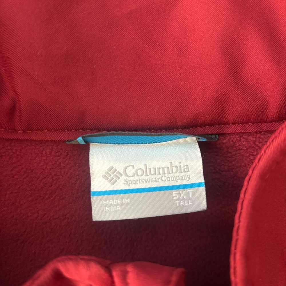Columbia Men’s Crimson Red Softshell Zip Up Jacket 5XT - Picture 10 of 13